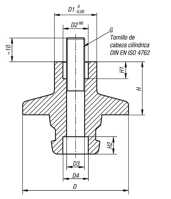 Adaptador reductor de 5 ejes UNILOCK tamaño de sistema 50 mm