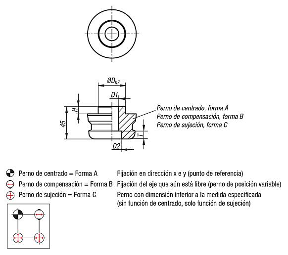 Pernos de sujeción UNILOCK tamaño de sistema 138 mm