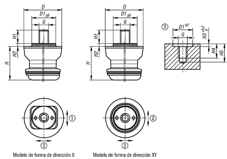 Pernos de sujeción de compensación UNILOCK 
tamaño de sistema 80 mm