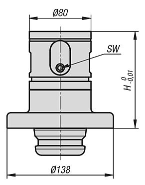 Adaptadores reductores de 5 ejes UNILOCK tamaño de sistema 138 mm