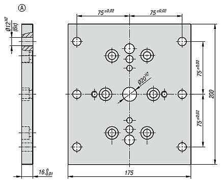 Placa de base para dispositivo de sujeción central