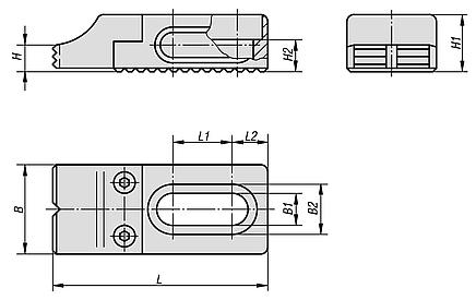 Placa de retención ajustable separada