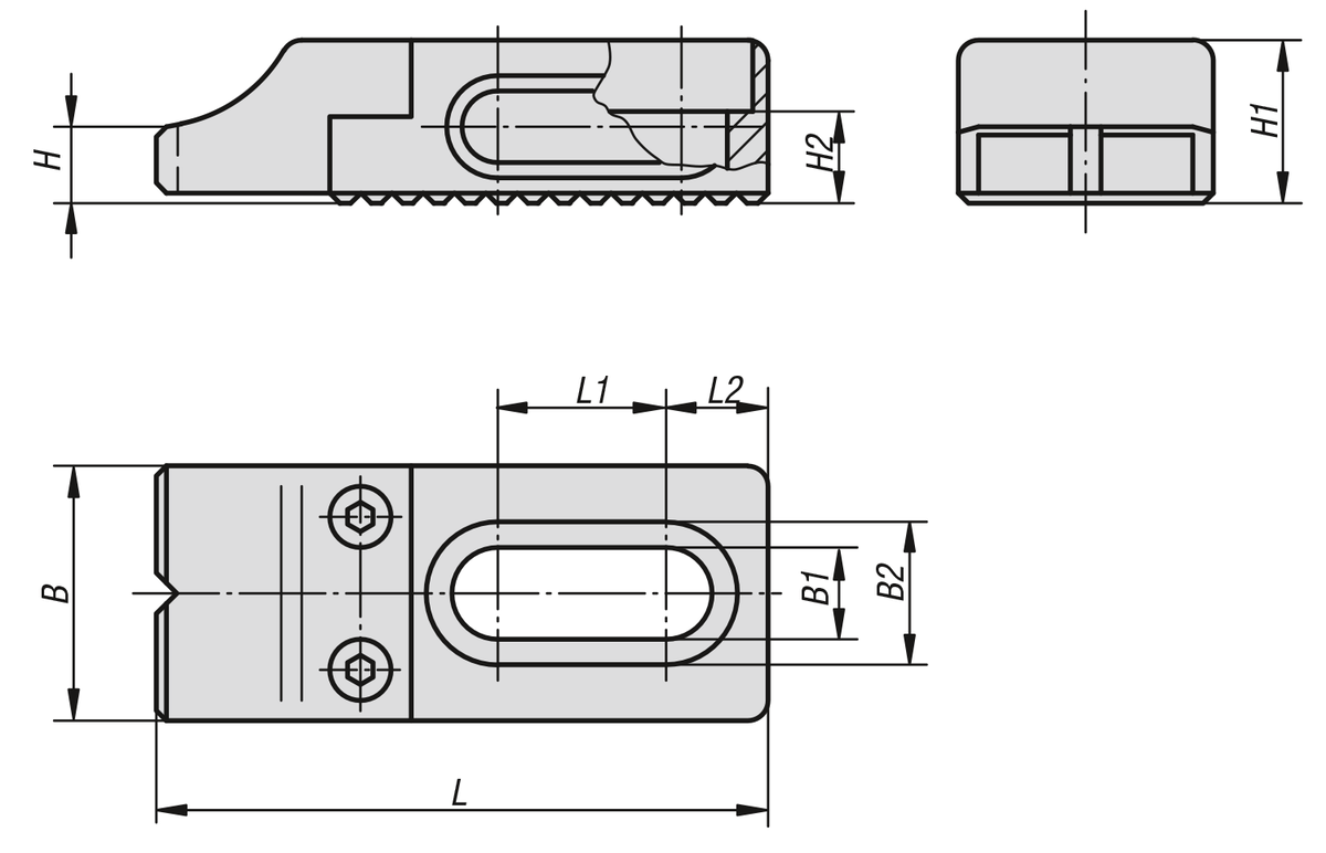 Placas de retención ajustables de acero,s en desfase con superficie de tope acanalada