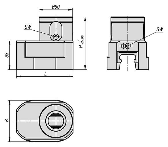 Módulos de base de 5 ejes UNILOCK VARIO Tamaño de sistema 80 mm