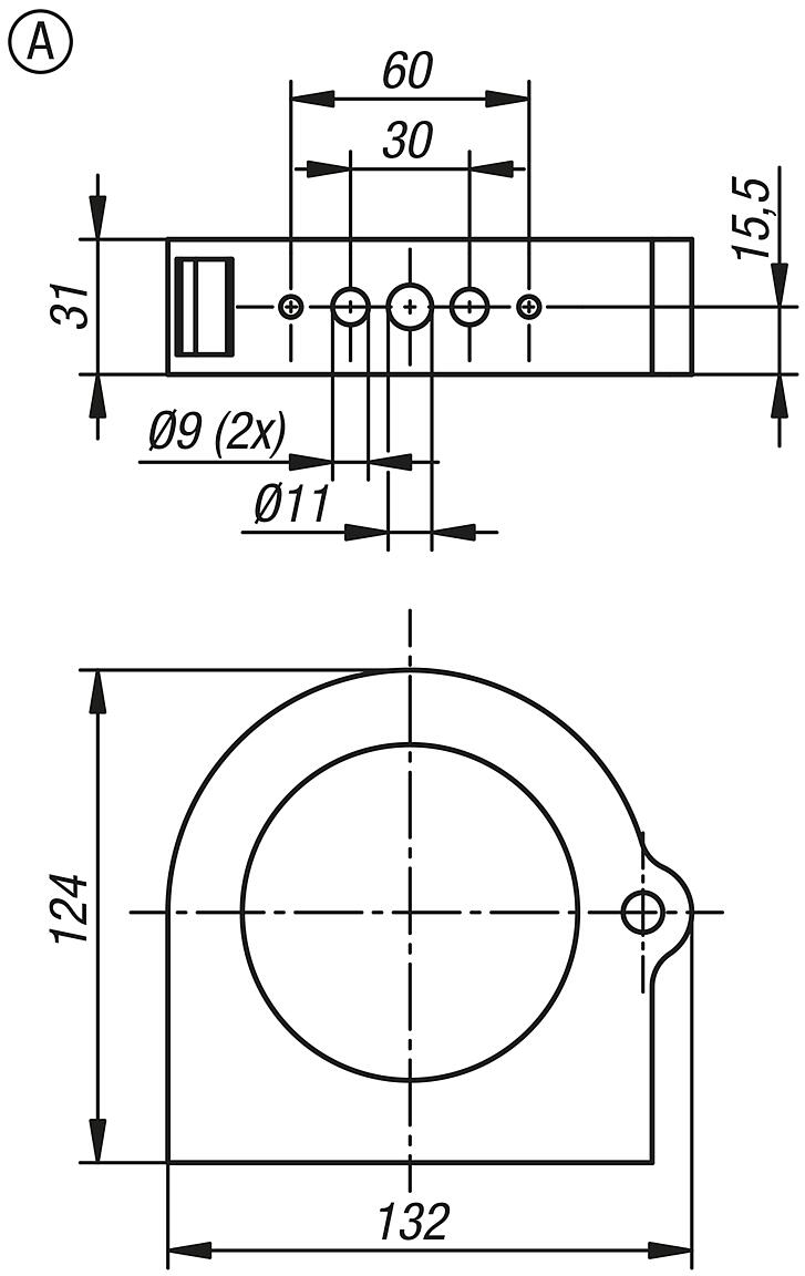 Pasamuros deslizantes, forma A