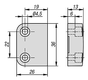 Actuadores para interruptor de seguridad con codificación magnética, forma B