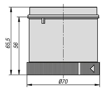 Elemento luminoso LED, Ø70 mm
24 V AC/DC