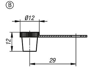 Tapa protectora para racor de lubricación para racor cónico de lubricación, forma B, con lengüeta