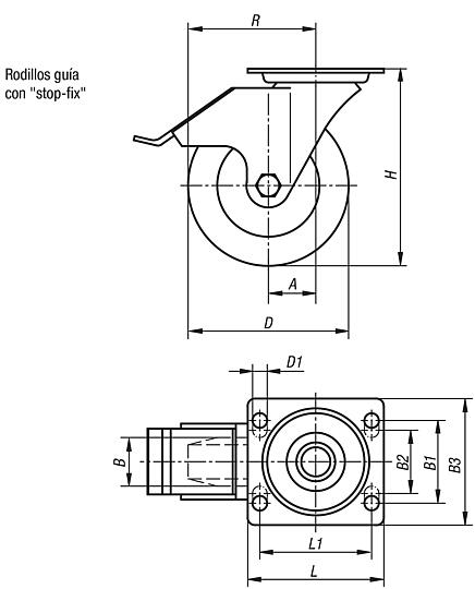 Rodillos guía con stop fix