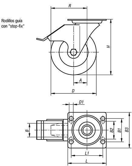 Rodillos guía con "stop-fix"