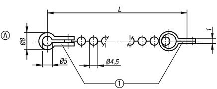 Cadenas de bolas forma A, simple