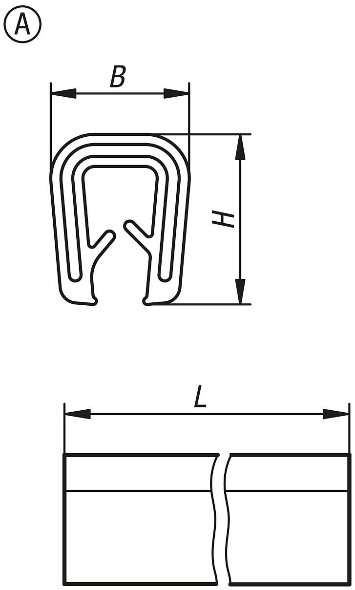 Perfiles de protección de esquinas de silicona con banda de apriete integrada de acero inoxidable, conformes con FDA, forma A