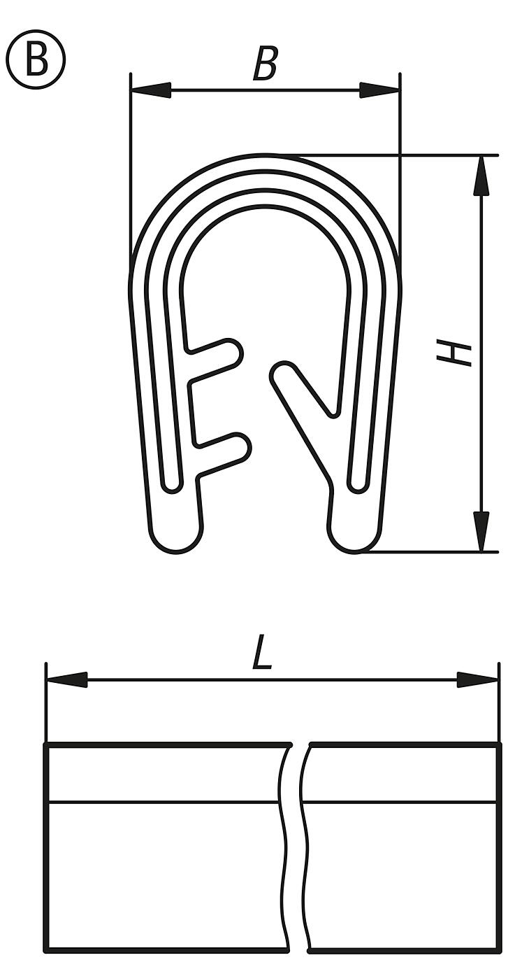 Perfiles de protección de esquinas de silicona con banda de apriete integrada de acero inoxidable, conformes con FDA, forma B