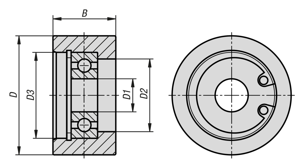 Rodillos guía cilíndricos de acero