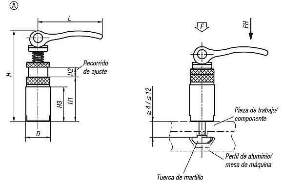 Excéntrico, módulo de sujeción, forma A 