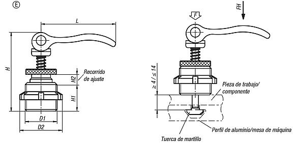 Excéntrico, módulo de sujeción, forma E