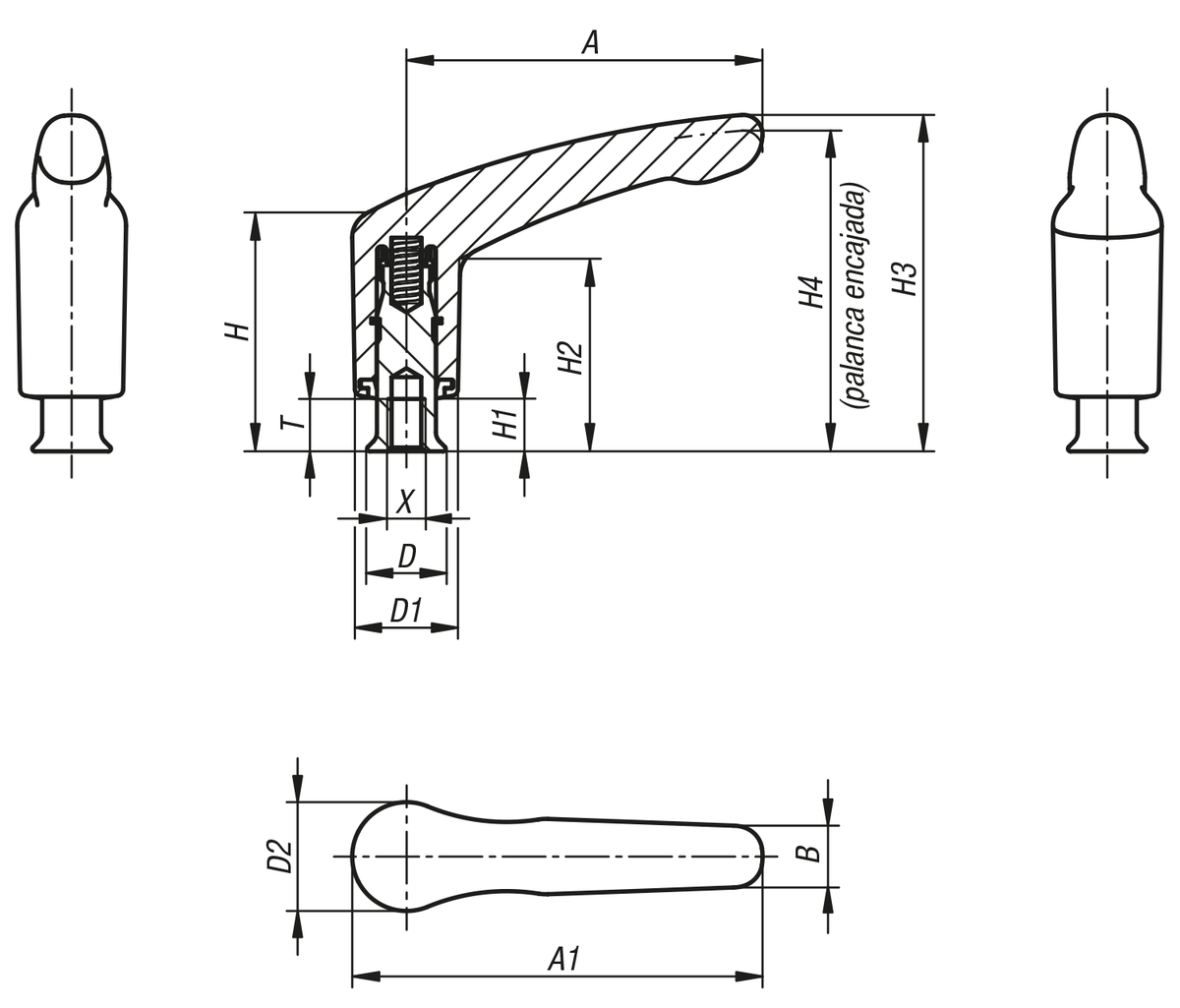 Palancas de sujeción con rosca interior y collar para arandela de junta y apoyo Hygienic USIT® de Freudenberg Process Seals